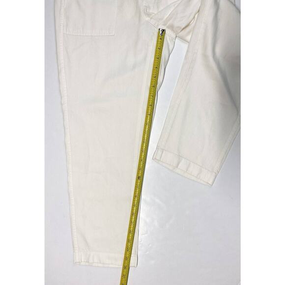 J Crew Seaside Crop Pants Sz 12 Hi-Rise Lyocell Off White Casual Ankle Crop NEW - Picture 6 of 11